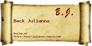 Beck Julianna névjegykártya